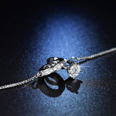 Arzonai Korean version simple geometric double ring bracelet female temperament cold wind student inlaid zirconium diamond imitation Moissan jewelry factory wholesale for women and Girls